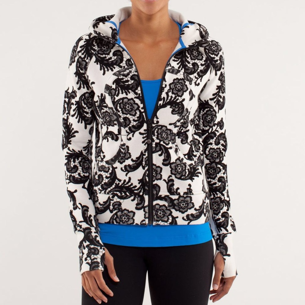 Lululemon scuba hoodie black/white floral